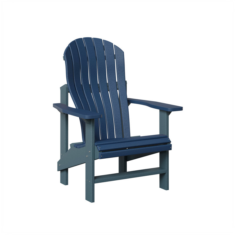 Berlin Gardens Contour Upright Adirondack Chair, Navy Blue with Slate