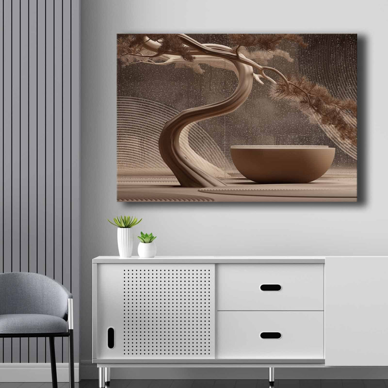 Peinture sur toile élégante, beige, vison et brun, 27,6 po x 39,4 po | 100% toile (épaisseur: 0,11 pouce) et cadre 100% bois de pin (épaisseur: 0,9 pouce) | Parfait pour la décoration de salon et de bureau, art mural élégant