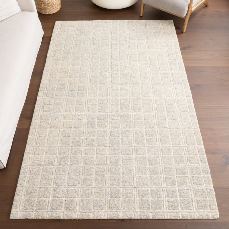 Camellia Checkered Wool Area Rug, Rectangle 7'6" x 9'6"