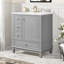 Meuble-lavabo 30 po avec comptoir en céramique, armoire à fermeture douce et 3 tiroirs-1674755621