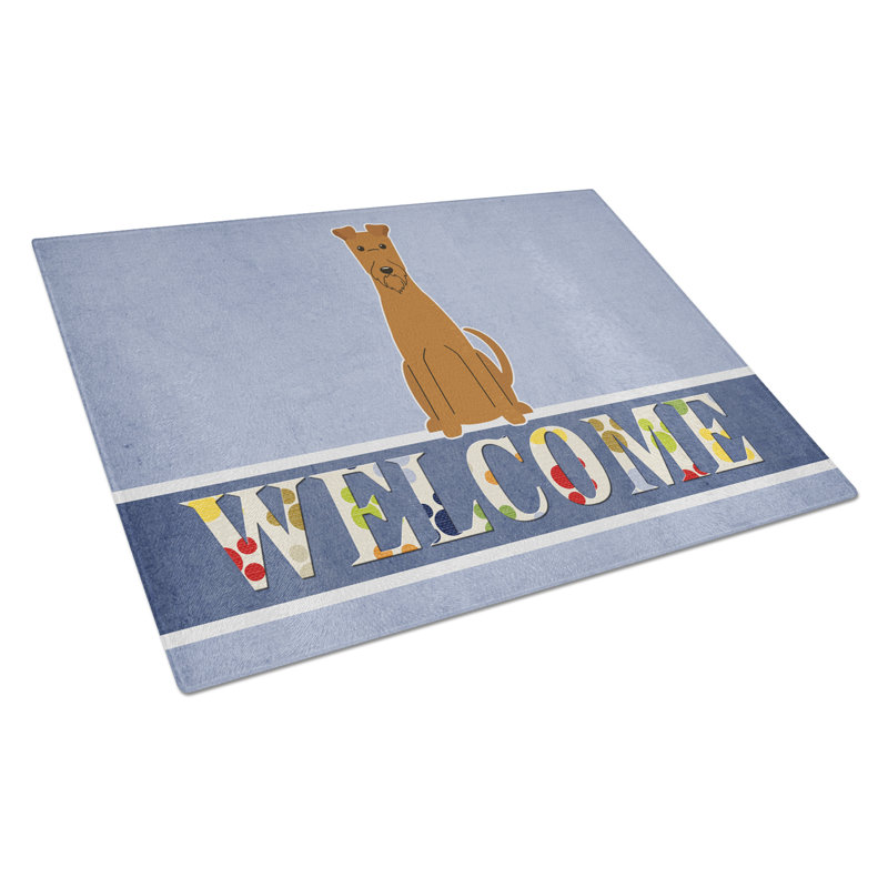 Planche à découper en verre à trésors irish terrier caroline Welcome Dog