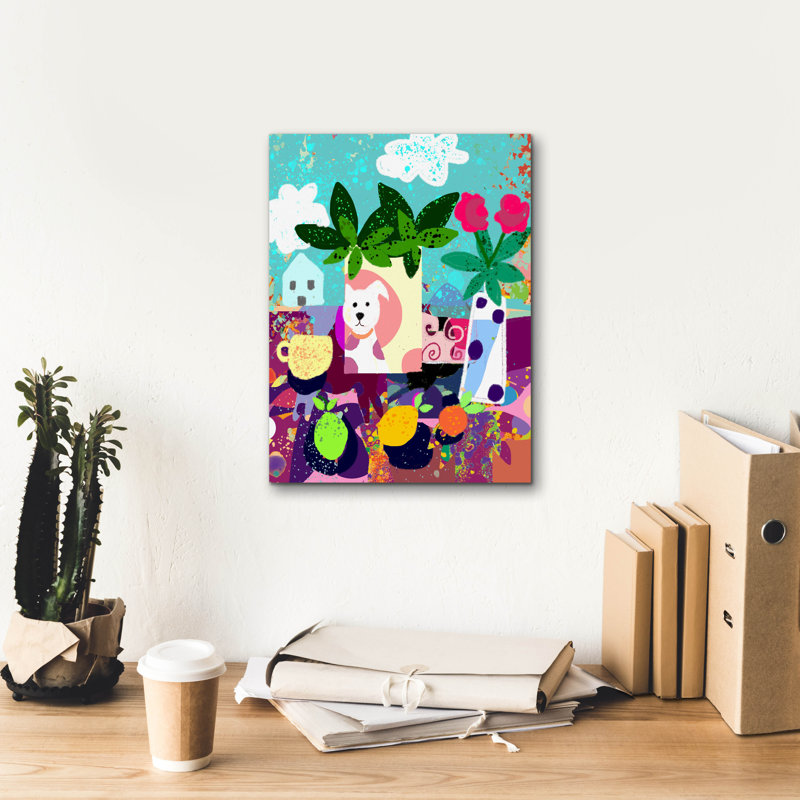 Dog Vase Collage' by Holly McGee Canvas Wall Art, 40" x 54", 16" H x 12" W x 0.75" D