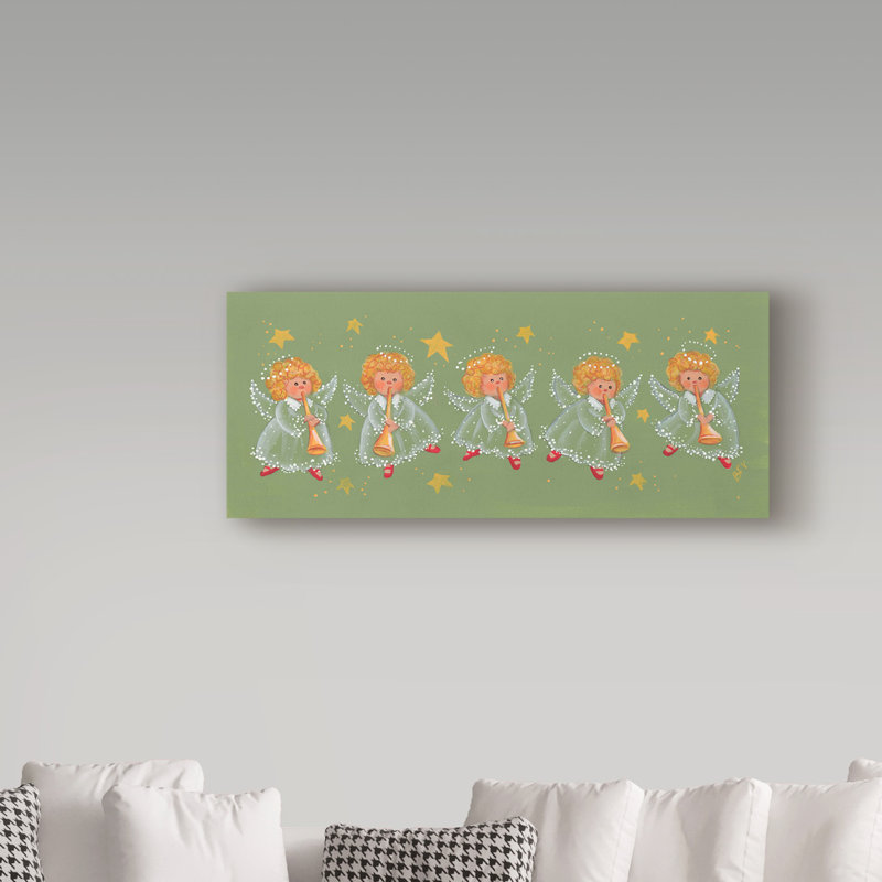 « blonde trompettes », art sur toile, H 20 po x l 47 po x P 2 po
