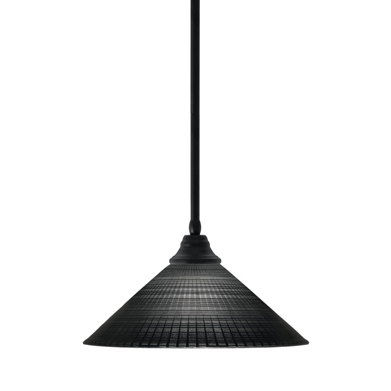 Luminaire suspendu à n'importe quelle tige, Noir,  Noir mat, H 8,5 po x l 16 po x P 16 po