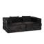 Lit convertible au sol, compression à 2 places désossée, chenille, cadre de forme fixe, lit de compression noir sans assemblage requis, avec chenille et pour agencement de salle de jeux-86396576