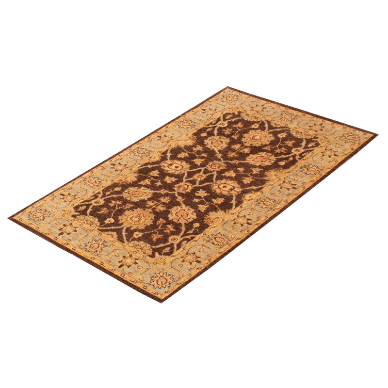 Tapis brun foncé Peshawar Oushak 3 pi 0 po x 5 pi 0 po