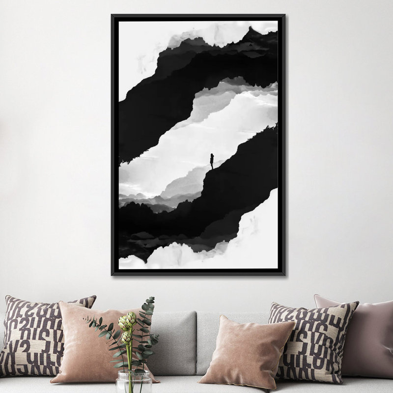 « isolation », reproduction d’impression sur toile tendue en blanc, H 60 po x l 40po x P 1,5 po, Pas de tapis