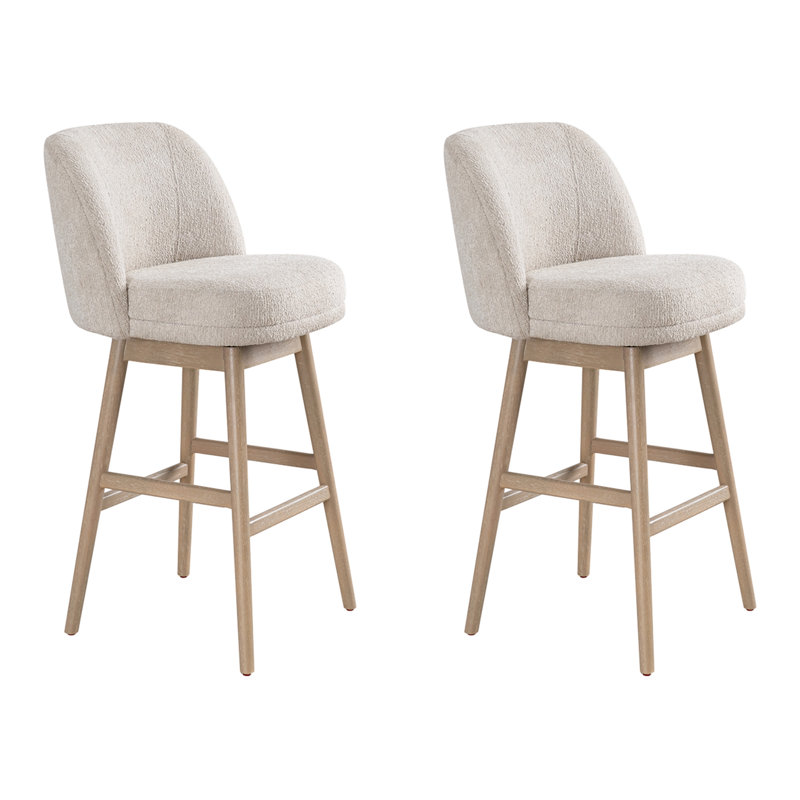 Tabouret de bar rembourré Watkin, Chêne brun, Tabouret de bar (hauteur du siège de 30,5 po), 2