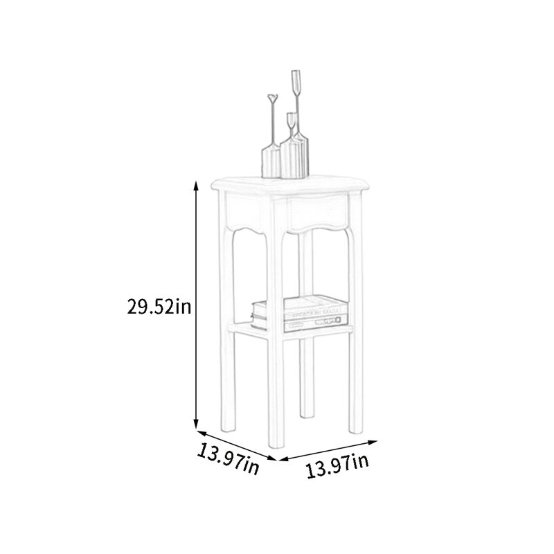 Support pour plante en bois massif - Tenon, H 29,72 po x l 13,97 po x P 13,97 po
