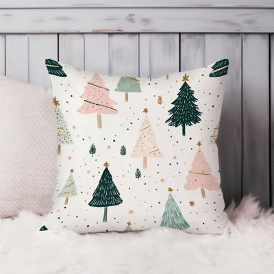 Holiday Christmas Tree Xmas Pattern VI Modern Throw Pillow Cover