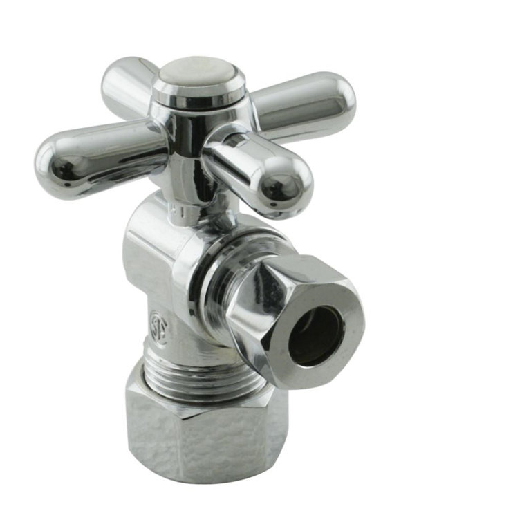 Turn Angle Stop with Copper Pipe Inlet and Compression Outlet with Lever Handle
