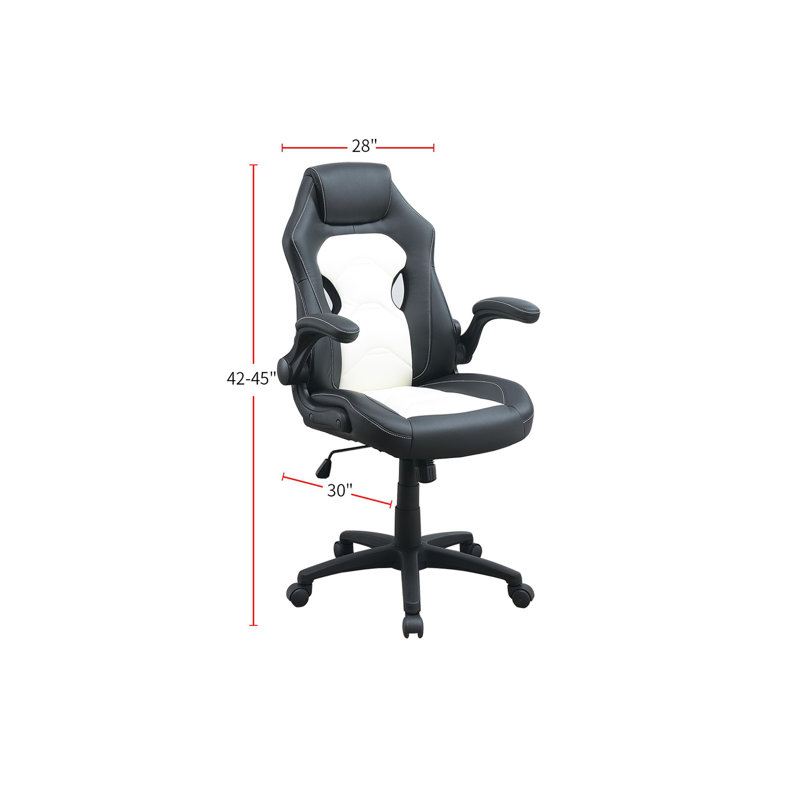 Fauteuil de direction pivotant à hauteur ajustable en noir, Noir / blanc