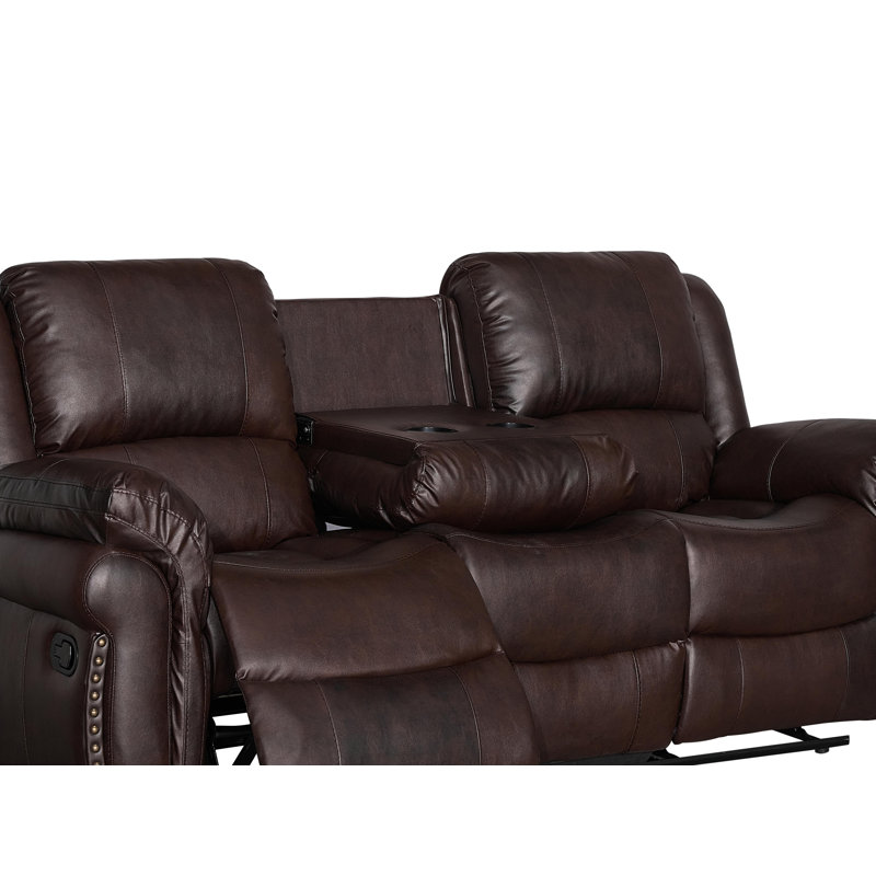 Sarahlynn Faux Leather Recliner, Brown Faux Leather