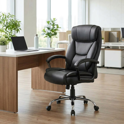 Fauteuil de bureau réglable à haut dossier avec massage et 6 points de vibration ciblés pour le bureau à domicile