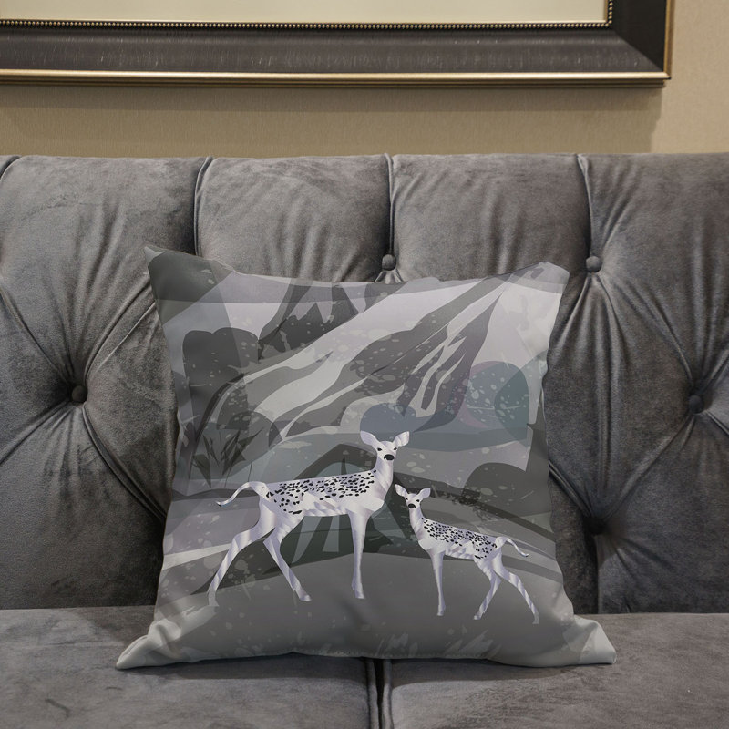 Coussin 18 x 18, Argent / noir