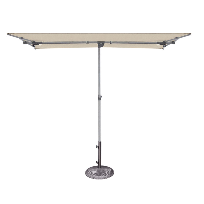 Capri Natural and Platinum Rectangular Aluminum Patio Umbrella