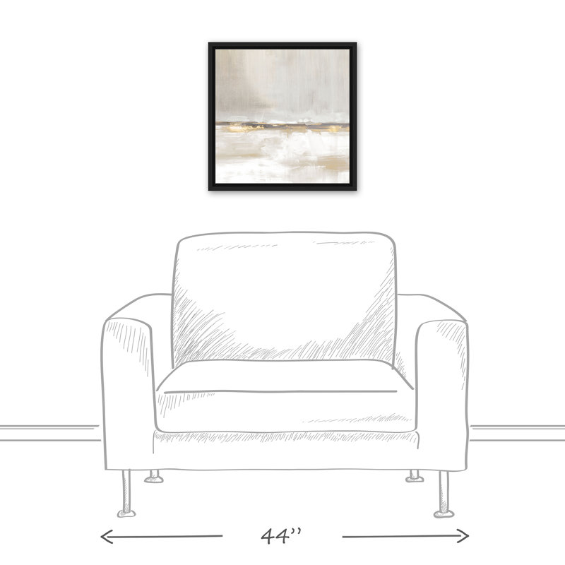Toile encadrée flottante Golden Abstract Horizon, H 13,75 po x l 13,75 po x P 1,75 po