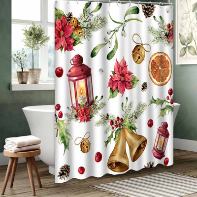 Clear Waterproof Shower Curtain, Shower Curtains for Bathroom with 12 Hooks