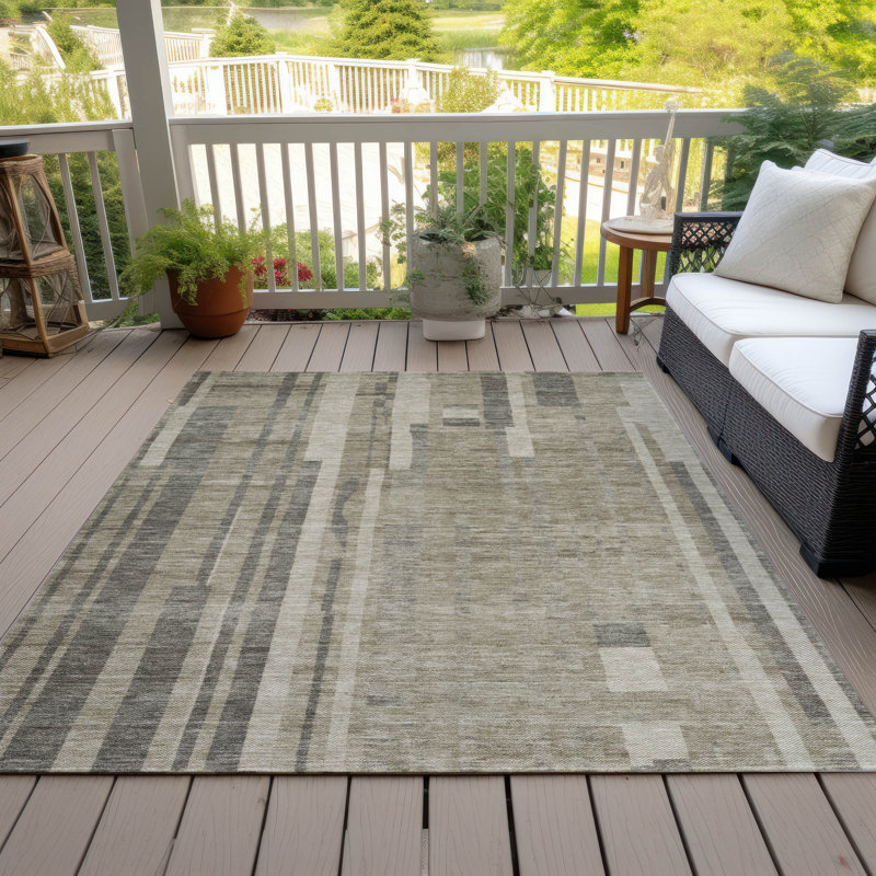 Esmara Taupe Washable Indoor-Outdoor Rug - , 9' x 12'
