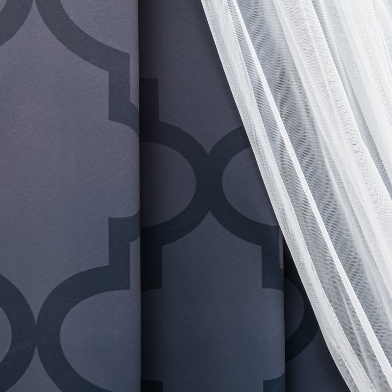 Rideau obscurcissant en polyester Toniana, L 52 po x L 63 po, Bleu marine