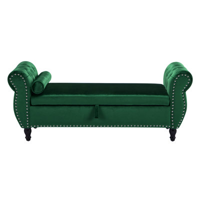 Mouctar 52'' Wide Classic Velvet Storage Ottoman Bench