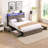 Bed Frame, Storage Headboard With Charging Station, Solid And Stable, Noise Free, No Box Spring Needed, Easy Assembly-870166183