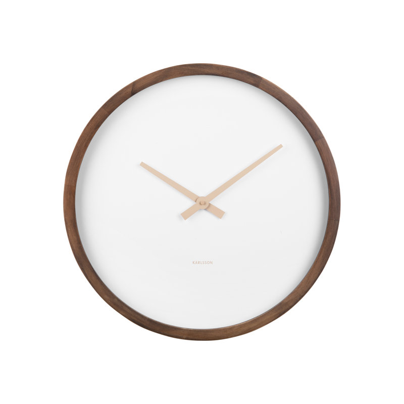 Analogue Quartz Movement / Crystal Tabletop Clock in Dark Brown Wood
