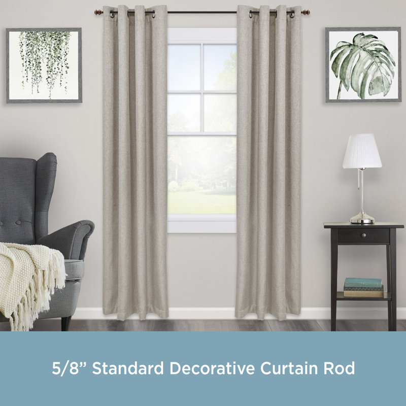 Antique Rust Adjustable Single Curtain Rod with Finials, 28'' - 48''