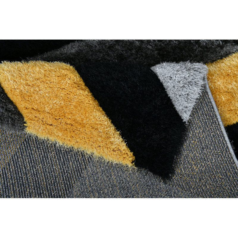 Jaxsone Chevron Hand Woven Shag Area Rug, Rectangle 120 x 170cm