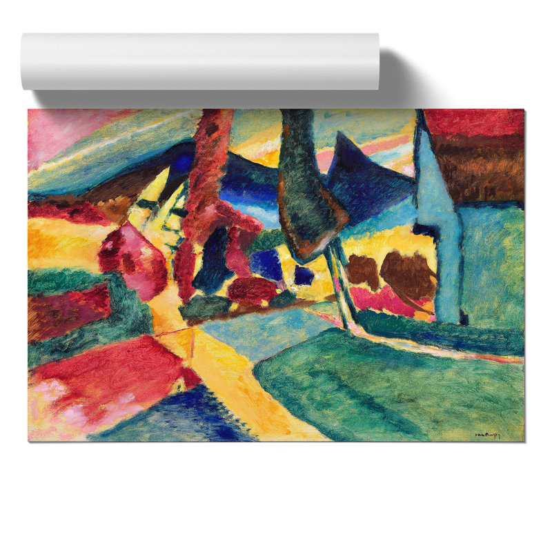 Landscape With Two Poplars by Wassily Kandinsky - No Frame Painting, 42cm H x 59cm W x 0.1cm D