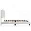 Lit plateforme tapissier avec tête de lit courbée et détails capitonnés Diamond, beige