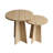 Travertine-Style Round Nesting Side Tables Modern Coffee Tables Set of 2