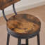 ° Tabourets de bar pivotants confortables, structure en métal brun rustique, style industriel pour les repas et les rassemblements