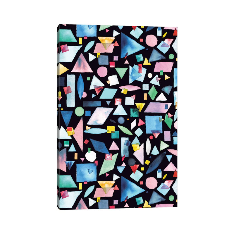 Geometric Pieces Colorful by Ninola Design - Wrapped Canvas Gallery-Wrapped Canvas Giclée, 20.32 cm H x 30.48 cm W