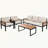 4-Piece Outdoor Furniture Sofa Set with Armrests and Removable Cushion-553923545