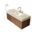 Meuble-lavabo flottant avec espace de rangement multifonctionnel et 3 trous de robinet pré-percés-221800793