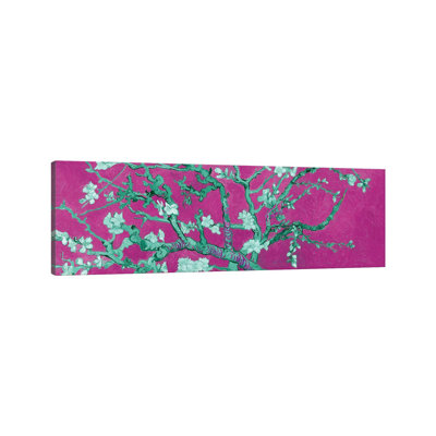 Almond Blossom On Magenta by Vincent Van Gogh - Wrapped Canvas Panoramic Print