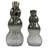 Set of Two Decorative Modern Silver Gourd Stacked Handmade Glass Flower Vase