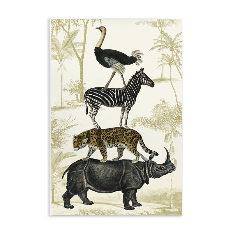 Tower of Safari Animals Wall Plaque, design by Victoria Barnes, 15" H x 10" W