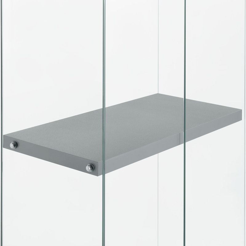 Maxwell Black Glass Lighted Display Cabinet with Magnetic Doors