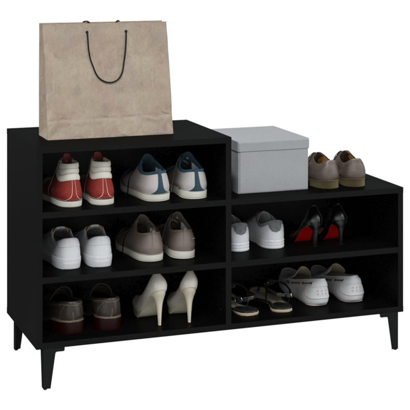 10 Pair Shoe Storage Cabinet, Black