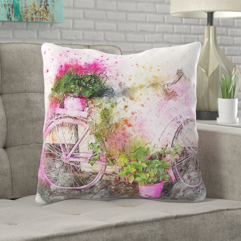 Outdoor Reversible Throw Pillow, Microsuede, Indoor 