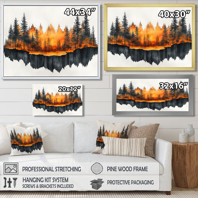 Glenice - Landscapes Canvas Art Print, H 16 po x l 32 po, Cadre doré