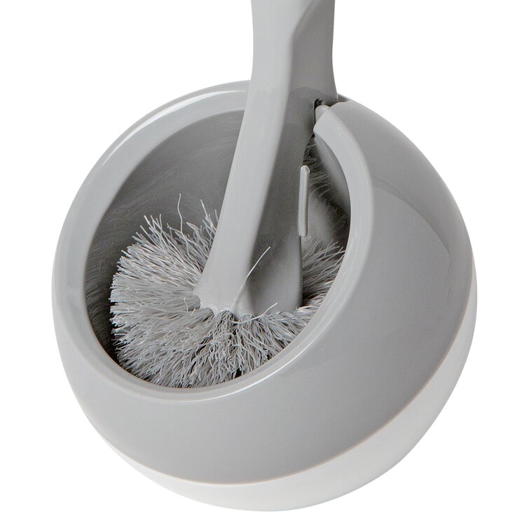 Bath Bliss Grey Plastic Toilet Brush Holder