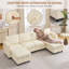 Ensemble de canapé modulaire en similicuir avec repose-pieds de rangement - 2 places + repose-pieds-130065508-130065510