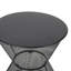 Table d'appoint - Ajoutez du charme à votre espace extérieur, fer, noir mat, filet Breezy, 17,84 po X 17,74 po en maille noire, silhouette arrondie et profondeur, largeur, hauteur