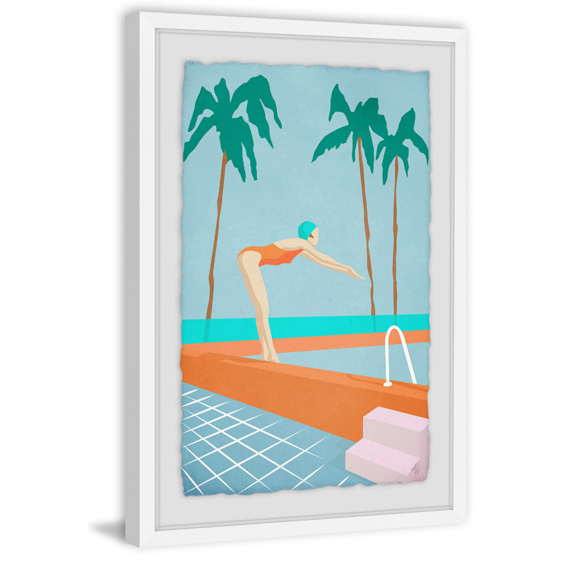'Ready to Take a Dip' Framed Print, 12" H x 8" W x 1.5" D