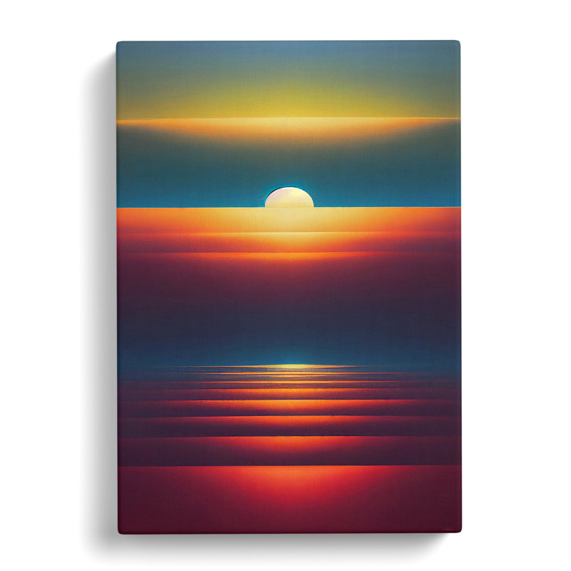 Vivid Abstract Sunset - Wall Art, Wrapped Canvas, 76cm H x 50cm W, No Matte
