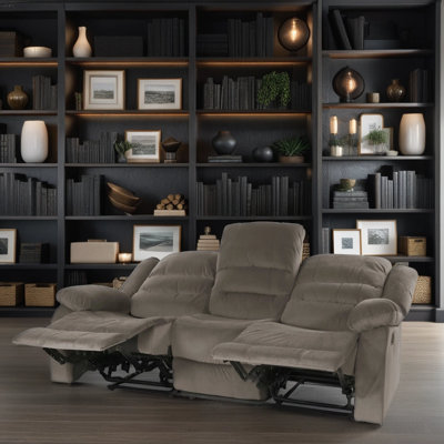 Bernardine 78" Modern & Contemporary Microfiber Reclining Sofa with Space-Saving Wall-Hugger Design, Effortless Manual Recline