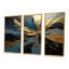«Abstract Waves Blue Gold Outburst», ensemble de décorations murales abstraites-1519653998-1519653988